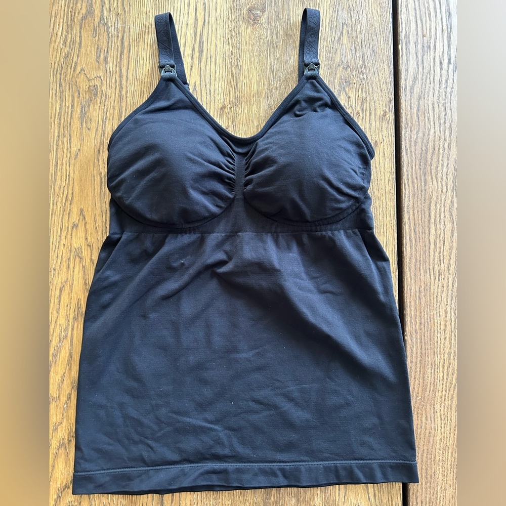 Kindred Bravely Simply Sublime Black Maternity & Nursing Tank, Size Medium Busty